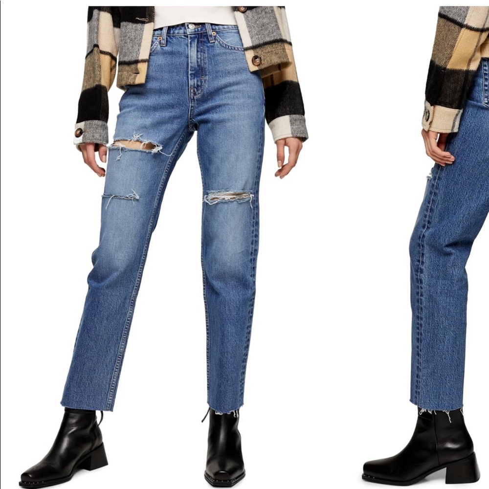 TopShop Straight Leg High Rise Denim